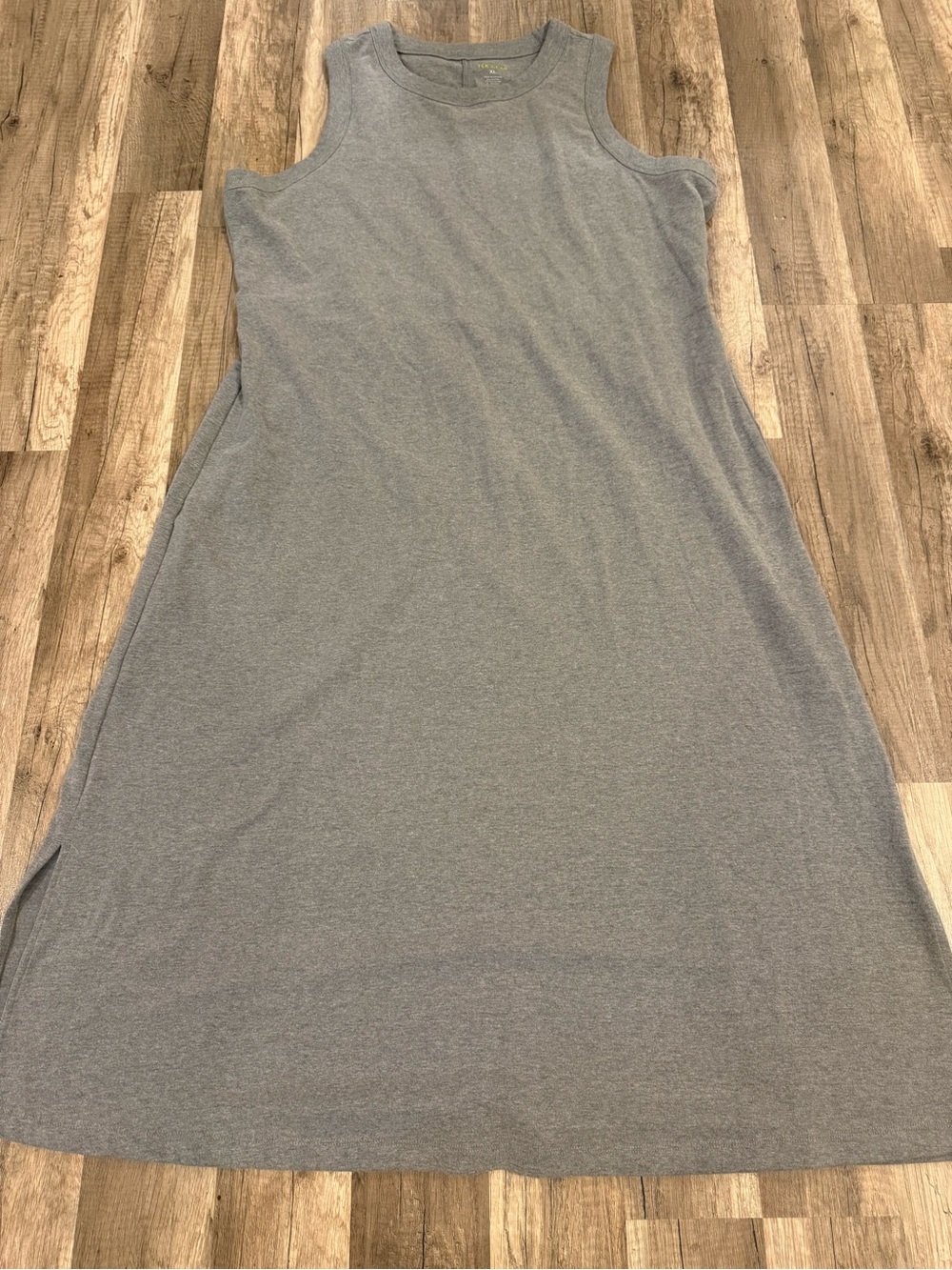 Sleeveless Grey Knit A-Line Racerback Dress